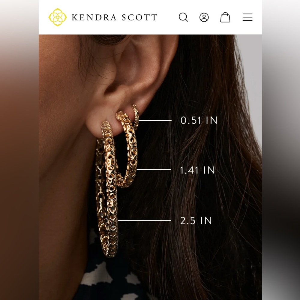 Kendra Scott Maggie Hoop Filigree Earrings - Picture 6 of 7